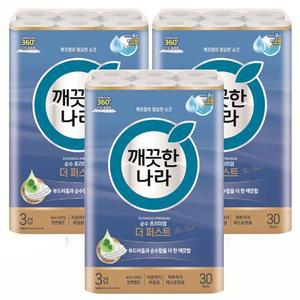 갤러리아 깨끗한나라 순수 프리미엄 더 퍼스트 30m 30롤x3팩