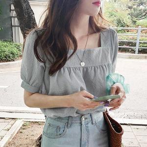 멜리 스퀘어넥 반팔 블라우스_d