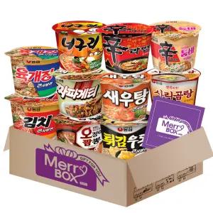 메리박스 큰컵라면1호 농심10개(신+새우+너구리+육개장+김치+튀김+짜파게티+오징어짬뽕+사리곰탕+신툼바)