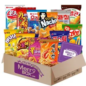 메리박스 스낵3호 혼합12종(새우깡+꿀꽈+오징어집+왕고래밥+꼬깔콘+바나나킥+포카칩+포스틱 외)