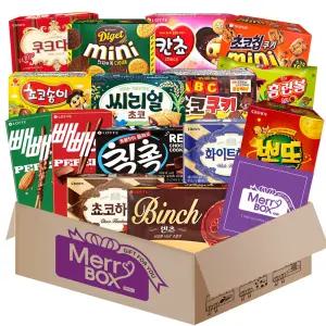 메리박스 과자1호 초코15종(홈런볼+칸쵸+칙촉+빈츠+초코송이+쿠크다스+빼빼로2종+뽀또 외)