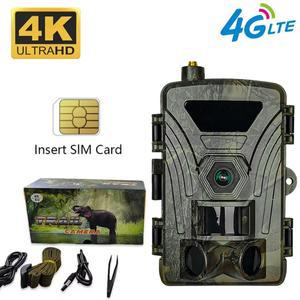 PR802LTE-4G 트레일 카메라 SIM 카드가있는 4K 사냥 카메라 60MP 사진 빠른 트리거 야생 동물 카메라 적외