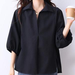 루번 벌룬 소매 루즈핏 셔츠_i