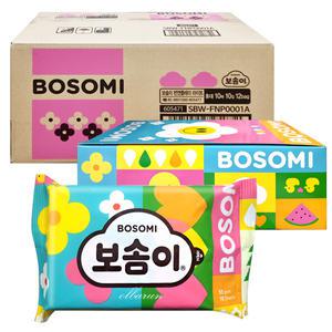 보솜이 펀앤플레이 라이트 휴대용 물티슈 10매x120개-박스 / 베이비케어 아기물티슈