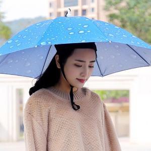 [갓샵] 핵인싸템! 머리에쓰는 우산 모자 핸즈프리 [낚시 파라솔 햇빛가리개 쓸데없는선물]