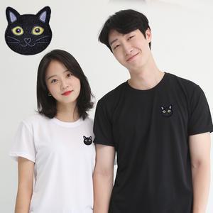 기능성 쿨론 고양이 자수 쿨링 반팔 쿨 티셔츠