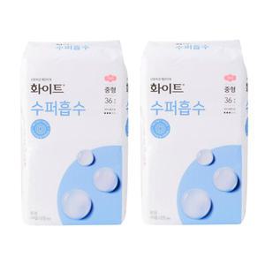 화이트 수퍼흡수 중형 36개입 2팩 (총72개)