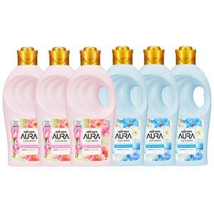 아우라 초고농축 섬유유연제 용기 1L, 윌유메리미, 3개 + 홀리데이판타지, 3개