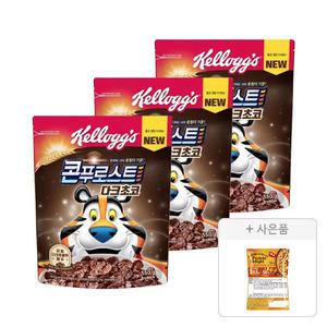 켈로그 콘푸로스트 다크초코 550g, 3개+증정(카라멜&피칸 프로틴 딜라이트 50g, 1개)