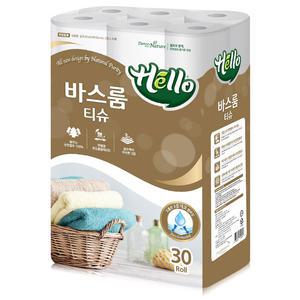 헬로 바스룸 티슈 3겹 화장지 30m 30롤 1팩 (30롤)
