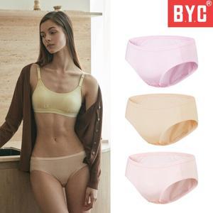 BYC 여성 팬티 40수 순면 미디 삼각팬티 3매