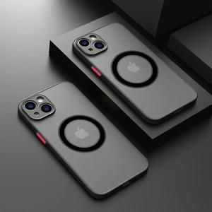 iPhone 15 16 14 13 11 케이스 펀다 매트 커버 마그네틱 XR Plus X Magsafe Mini 용 충전 12 무선 Max 고급 갑옷 Pro XS