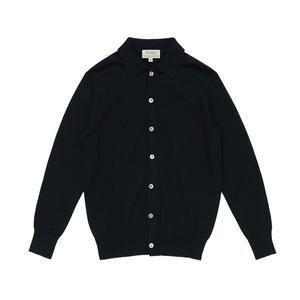 Essential Cotton Comfort Collar Cardigan (Black)