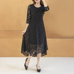 [디얼마미] 로델꽃 레이스 원피스 /마담 미시 중년 여성 빅사이즈 40대 50대