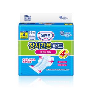 아텐토 장시간 4회 흡수 패드 성인용 속기저귀 36매 1팩