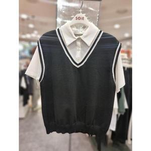 [소이]주)소이 세이브존01 여름 셔츠 레이어드 니트조끼티 25M5051 (S38165925)