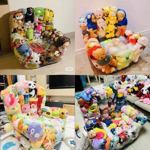 인형넣는 소파 투명 쇼파 비닐 인형수납소파 튜브 왕홍의자 넣는 솜털 빈백 커버