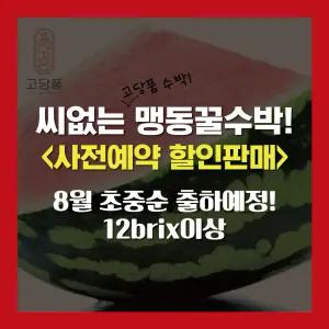 고당품 수박 씨없는 음성 맹동 꿀수박 12brix이상 6~7kg