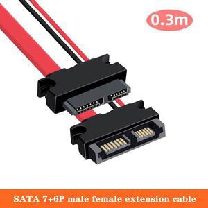 30cm 50cm SATA 76핀 남성 여성 연장 케이블 노트북 광학 드라이브 슬림 하드 드라이브 연결 케이블 SATA13