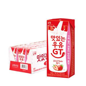 남양 맛있는우유GT 딸기 190ml 24팩 / 멸균우유