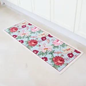 뽀송이 플라워 침실 주방매트 사각 45x120cm 발매트 부드러운 욕실 화장실 면발 북유럽 푹신한 매트 밀림방