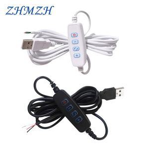 DC 5V LED 조광기 USB 포트 전원 공급 장치 라인 전구용 ON OFF 스위치 어댑터가 있는 디밍 색상 케이블