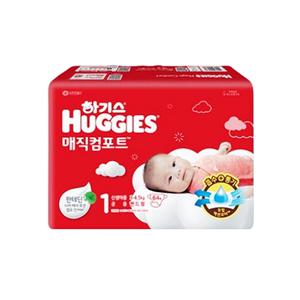 하기스 매직컴포트 신생아공용 1단계 64매x1팩(밴드형)