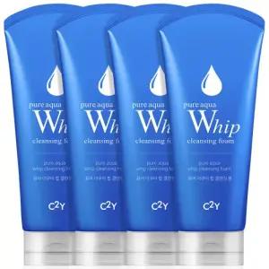 C2Y 아쿠아휩/화산송이/그린티 클렌징폼 120ml 4개 묶음 세트