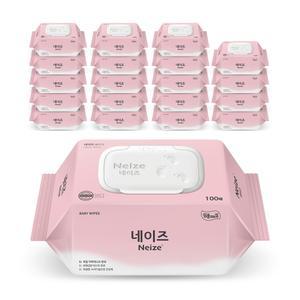 네이즈 베이직 도톰한 유아물티슈 캡형 100매 x 20팩