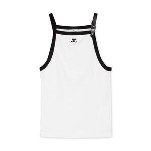 [쿠레주]꾸레쥬 여성 BUCKLE CONTRAST 화이트 탱크탑 124JDE067 JS0070 0098