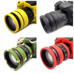 실리콘 렌즈 전면 링 및 초점 줌 고무 밴드 보호 커버 케이스, DSLR 카메라용, 52-77mm 구경 링, 3in 1