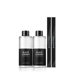 [1+1] 코코도르 디퓨저 리필액 200ml 2개+스틱10P 실내방향제 인테리어 블랙체리