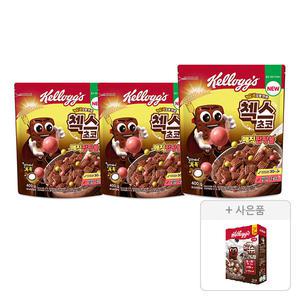 켈로그 첵스초코 매직팝핑볼 400g, 3개 + 증정 (쿠키앤크림 120g, 1개 )