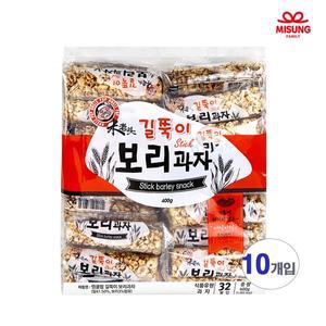 [기타]미성패밀리 엉클팝 길쭉이 보리과자 400g,10개 개별 포장
