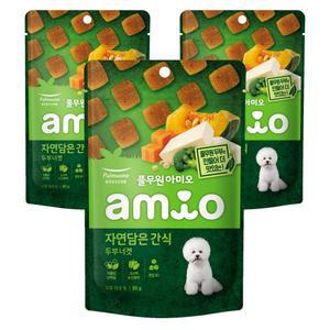 아미오 강아지 자연 담은 간식 80g 3개 두부너겟