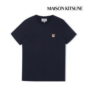 메종키츠네 반팔티셔츠 폭스 헤드 패치 레귤러 여성 잉크블루 LW00105KJ0008-P476