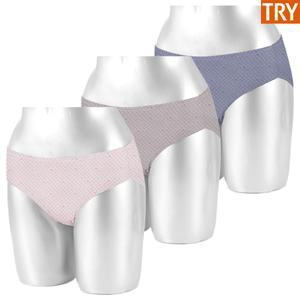 트라이 여성 60수 면스판 미디 팬티 3매입 3I25