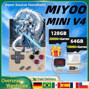 MIYOO MINI V4 레트로 핸드 게임 콘솔 휴대용 비디오 Linux 시스템 OCA 플레이어 2.8 ''IPS 소년 선물