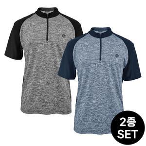 마운틴벨리 2종세트 남성 스포츠 반집업 쿨탄력 티셔츠 MVT4270