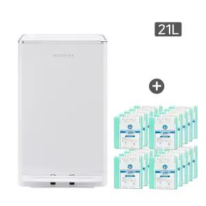 매직캔 휴지통 쓰레기통 크롬히포 21L 화이트 (추가 리필 20롤)