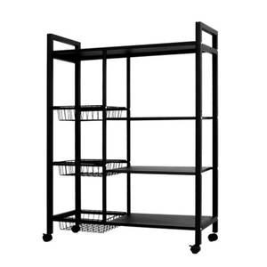 [셀링코리아]S 이동식 철제 바구니 장식장 4단 폭80cm co-00896 인테리어 수납선반 진열장 철제선반