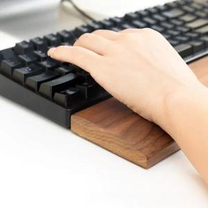 마우스 손목 받침대 나무 키보드 손목 받침대 호두 마우스 패드 솔리드 지원 홈 오피스 용 미끄럼 방지베이