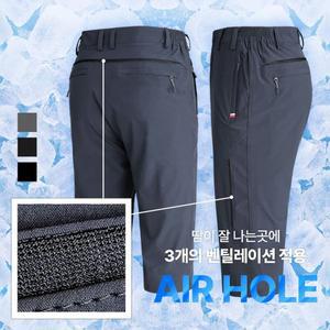 [이지바이] 세븐핏 남성 통기성 좋은 벤틸레이션 7부 밴딩 벨트 바지(M6SP19)