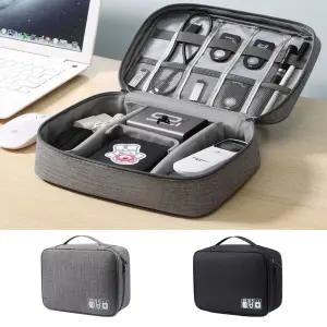 (블랙) 멀티 디지털 파우치/케이블/보조/배터리/케이스/다용도/USB/여권/정리함/가방/정리/휴대용/칸막이/