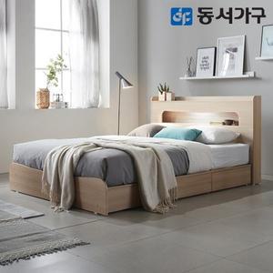 [동서가구]후이 수납 LED 슈퍼싱글 SS 침대+9존독립 매트리스 DF638350