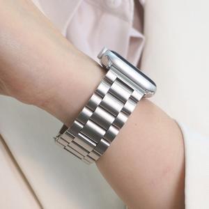 Apple Watch 밴드 용 스테인레스 스틸 스트랩 45mm 44mm Ultra 2 49mm 42mm 40mm 41mm 46mm 금속 시계 밴드 시리즈 10 9 8 7 6 5 4 3 se