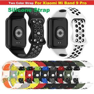 Xiaomi Mi Band 9 Pro 용 실리콘 스트랩 8 Redmi Watch 4 손목 밴드 액세서리 케이스 통기성 스마트 팔찌