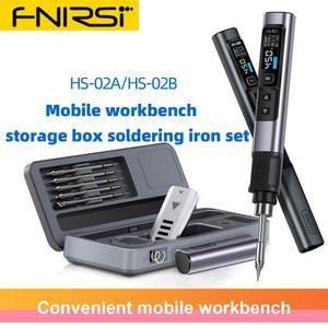 FNIRSI HS 02 100 100W 20V 재작업 휴대용 다리미 스테이션 용접 도구 납땜 PD 450 수리 온도 조절