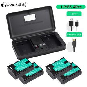 캐논 배터리 및 LCD 듀얼 충전기 LP E6 EOS 6D 7D 5D Mark II IV R5 R6 2850mAh