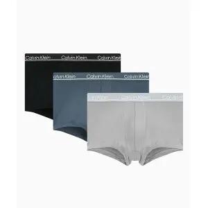 CALVIN KLEIN UNDERWEAR 남성 CK 마이크로 플러스 로우 라이즈 트렁크 3PK_NP2752O0NJ
